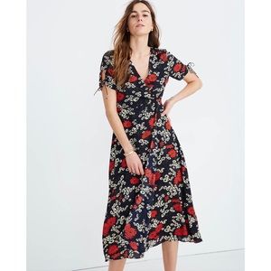Madewell Hillside Daisies Peekaboo Sleeve Midi Dress